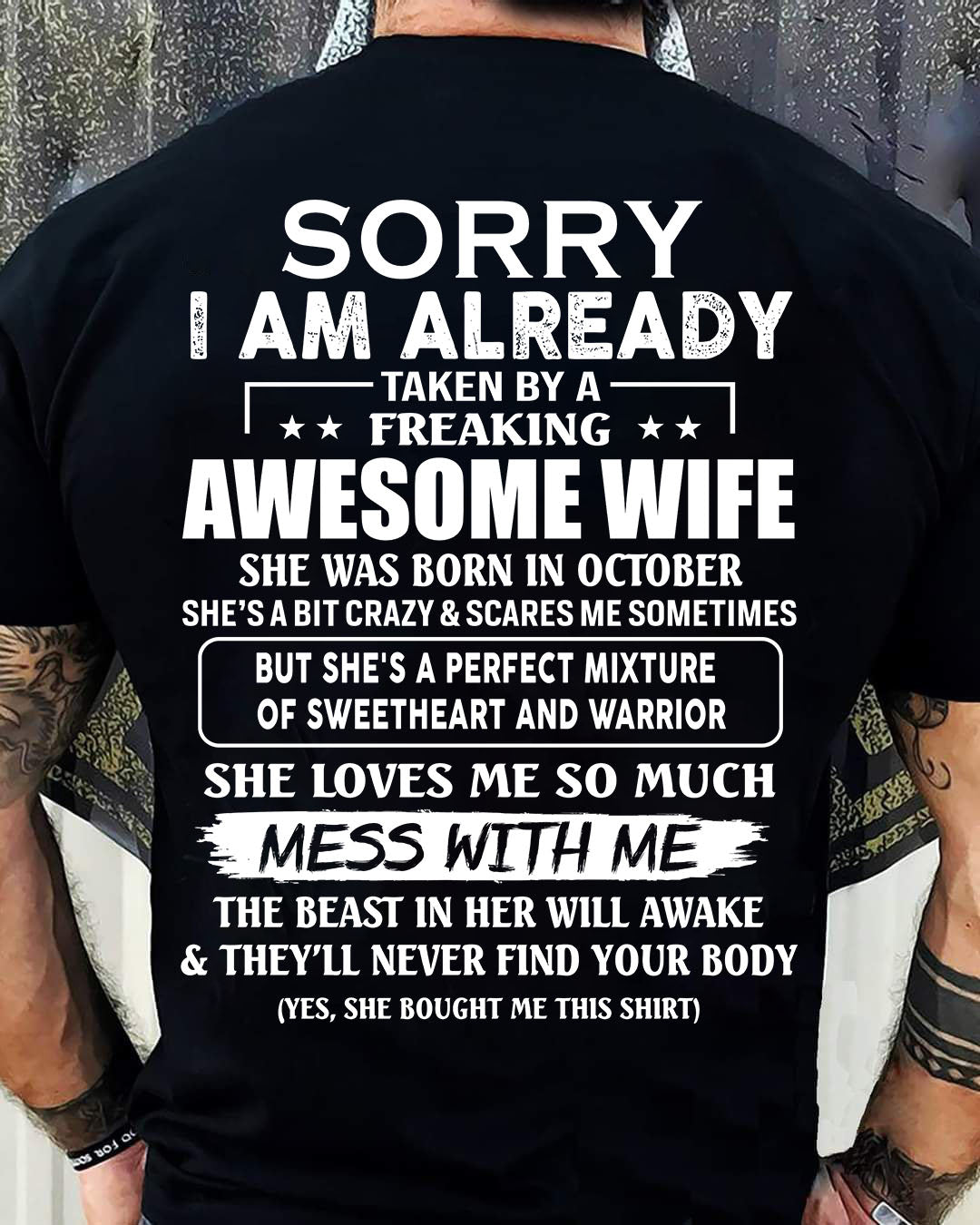 Wife October - Perfect gift for husband From Wife - tracy10 (SKU68-86-10)