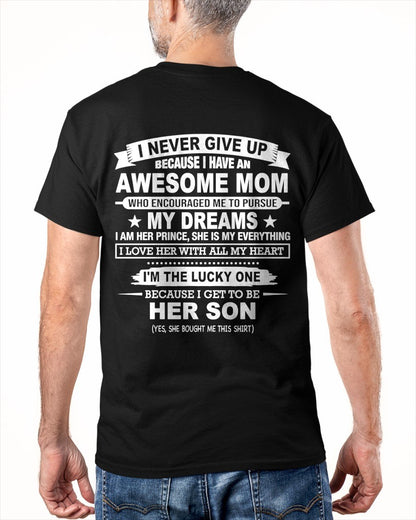 "I NEVER GIVE UP" T-shirt From MOM - TRACY00 (SKU2606-300-00)