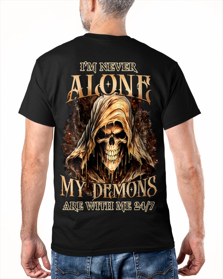 NEVER ALONE MY DEMONS ARE WITH ME T-Shirt For MAN - TRACY00 (SKU2606-159-00)