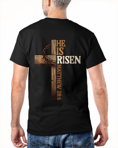 Easter Cross He is Risen Jesus Christian Men Women Kid Youth T-Shirt For MAN - TRACY00 (SKU-TRAN-180502)