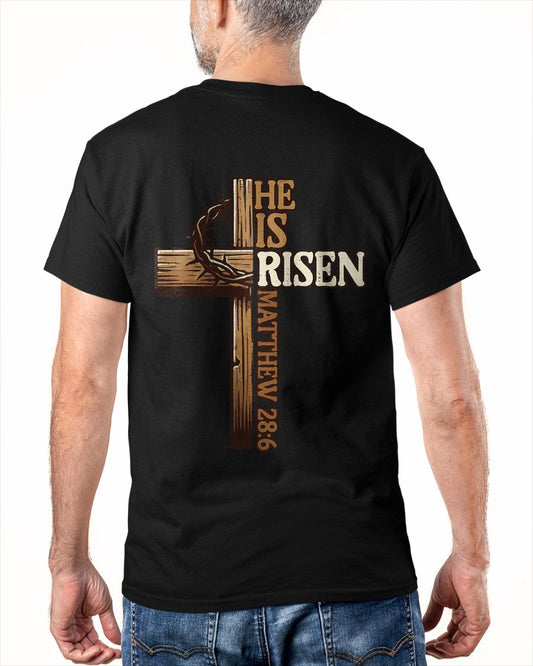 Easter Cross He is Risen Jesus Christian Men Women Kid Youth T-Shirt For MAN - TRACY00 (SKU-TRAN-180502)