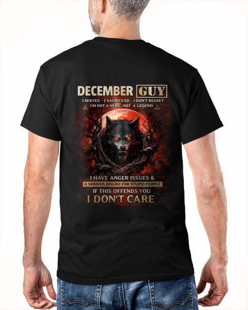 DECEMBER - I DON'T CARE born in DECEMBER T-shirt For MAN - TRACY12 (SKU2602-163-12)
