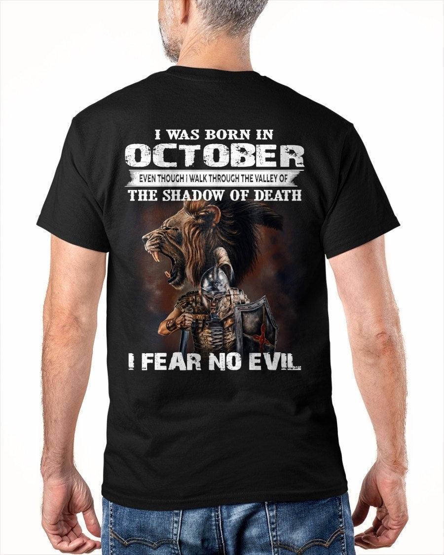 OCTOBER - EVEN THOUGH I WALK THROUGH THE VALLEY T-Shirt For MAN - TRACY10 (SKU2606-168-10)
