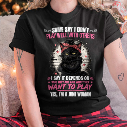 JUNE - DEPENDS ON WANTS TO PLAY T-Shirt For WOMAN - TRACY06 (SKU2606-114-06)