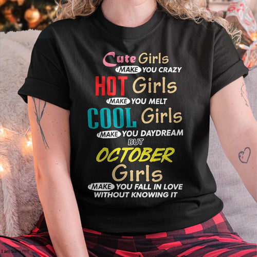 OCTOBER - CUTE GIRL T-Shirt For WOMAN - TRACY10 (SKU2607-252-10)