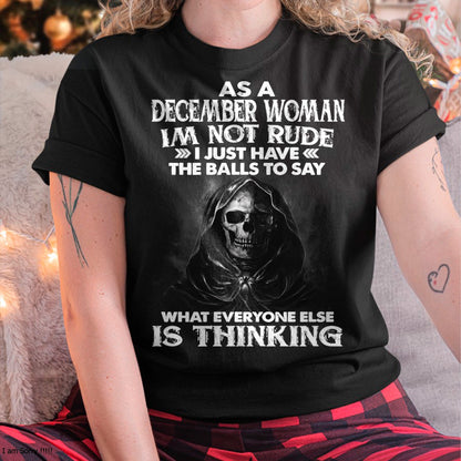 DECEMBER - I'M NOT RUDE T-Shirt For WOMAN - TRACY12 (SKU2605-430-12)