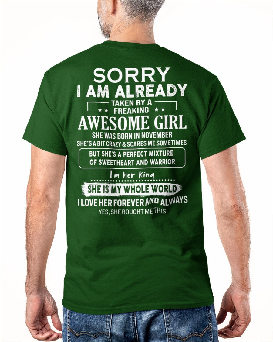 November - Awesome girl - Perfect gift for your boyfriend - (SKU04-86-11) - From Wife tracy11