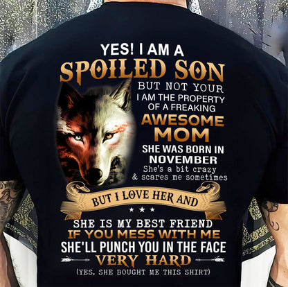 November - Lucky Son of Awesome Mom - Perfect Gift for Son From Mom - XUAN11 (SKU10-128-11)