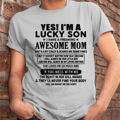 I am Lucky Son - Gift For Son From Mom - tracy00 - (SKU-T1206LMS-00)