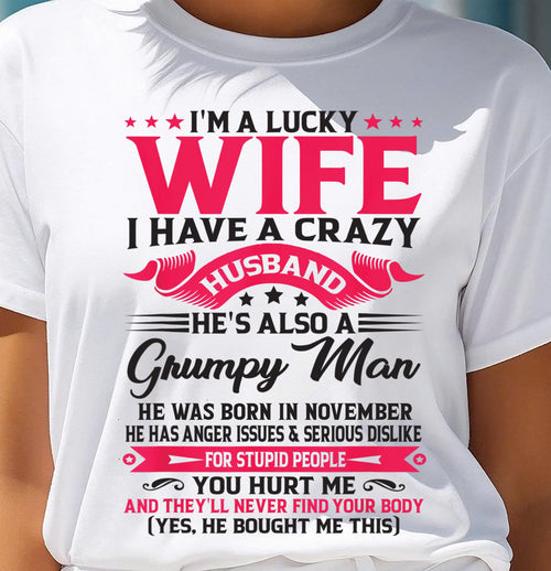NOVEMBER - TO MY WIFE - I'M A LUCKY WIFE - GIFT FROM HUSBAND - tracy11 (SKU10-136-11)