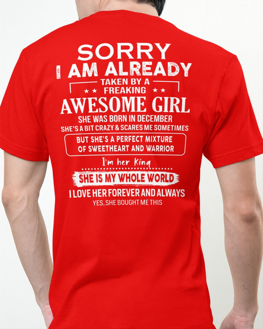 December - Awesome girl - Perfect gift for your boyfriend - (SKU04-86-12) - From Wife tracy12