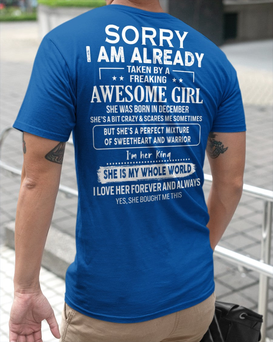 December - Awesome girl - Perfect gift for your boyfriend - (SKU04-86-12) - From Wife tracy12