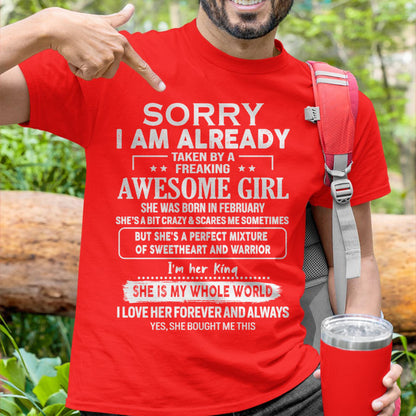 February - Awesome Girl - Perfect Gift For Your Boyfriend, Husband From Wife - tracy02 (SKU04-86-02)