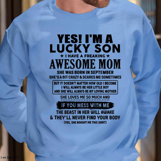 September - I am Lucky Son - Gift For Son From Mom - XUAN09 - (SKU-T1206LMS-09)