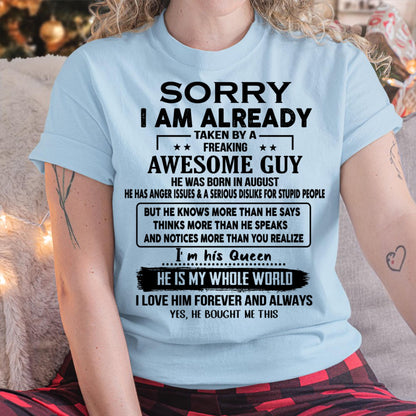 August - Awesome Guy - Perfect gift for your girlfriend or wife  From Husband - XUAN08 (SKUT08-11-08)