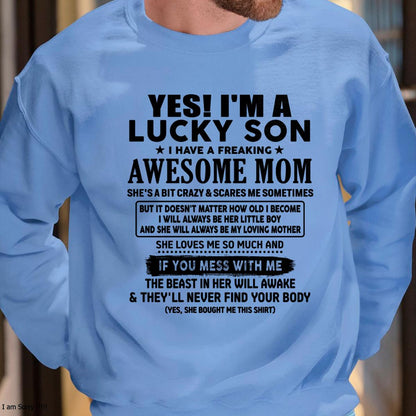 I am Lucky Son - Gift For Son From Mom - tracy00 - (SKU-T1206LMS-00)