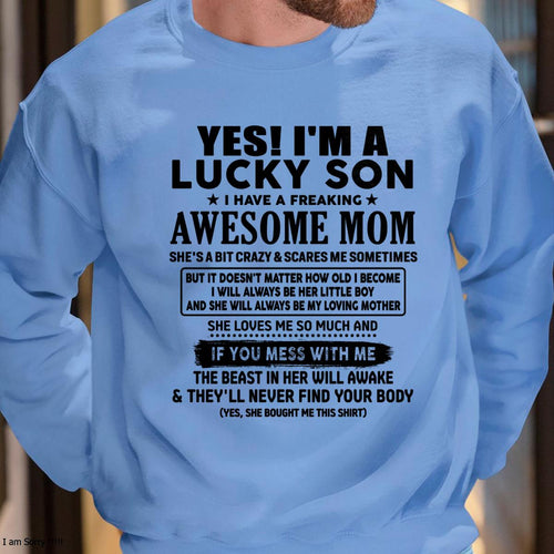 I am Lucky Son - Gift For Son From Mom - tracy00 - (SKU-T1206LMS-00)