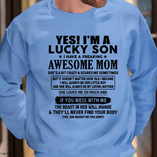 I am Lucky Son - Gift For Son From Mom - tracy00 - (SKU-T1206LMS-00)