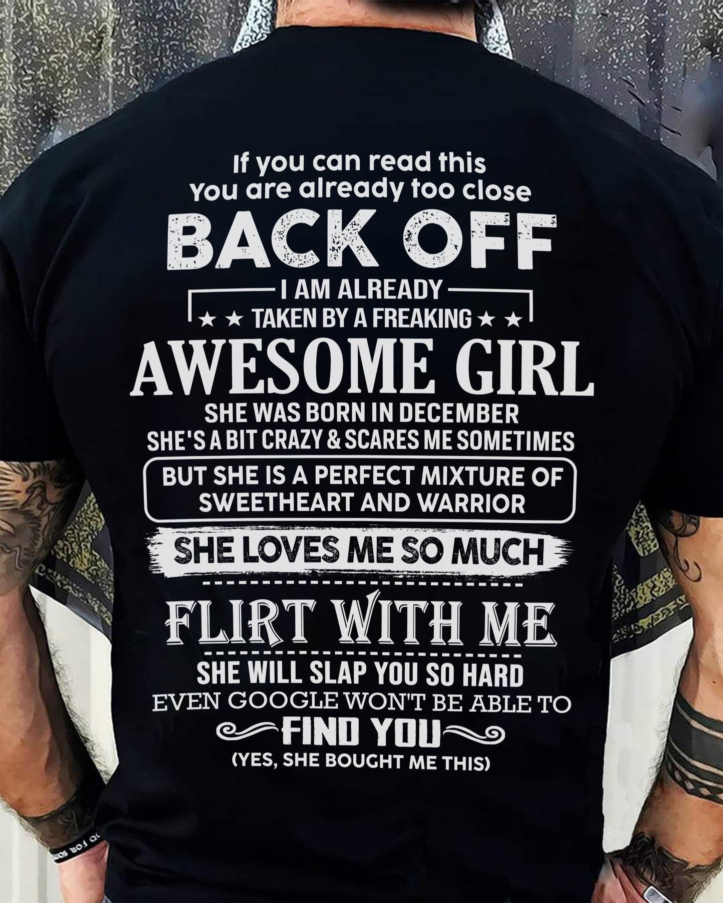 December ��� Awesome Girlfriend Born In December ��� Special gift for your Boyfriend ��� From Wife tracy12 (SKU06-25-12)