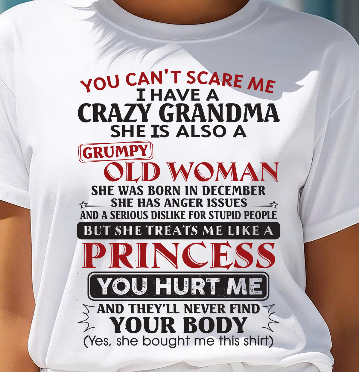 December - You Can't Scare Me - Gift For Grandson And Granddaughter From Grandma - XUAN12 (SKU10-76-12)