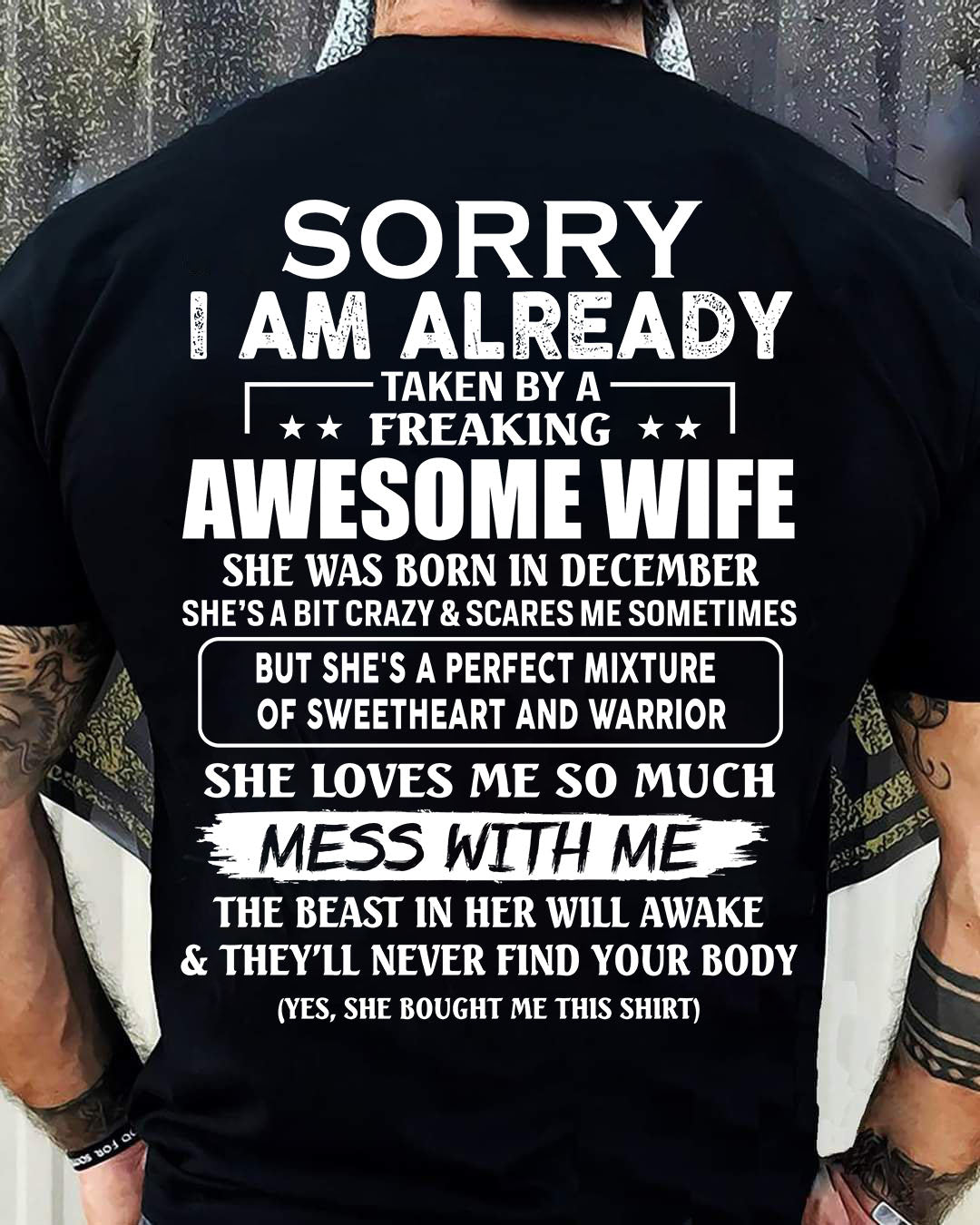Wife December - Perfect gift for husband From Wife - tracy12 (SKU68-86-12)