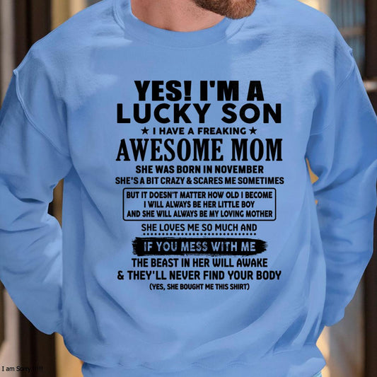 November - I am Lucky Son - Gift For Son From Mom - XUAN11 - (SKU-T1206LMS-11)