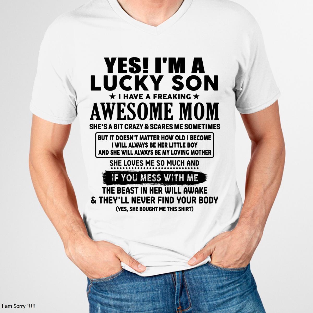 I am Lucky Son - Gift For Son From Mom - tracy00 - (SKU-T1206LMS-00)