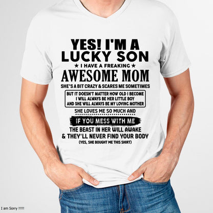 I am Lucky Son - Gift For Son From Mom - tracy00 - (SKU-T1206LMS-00)