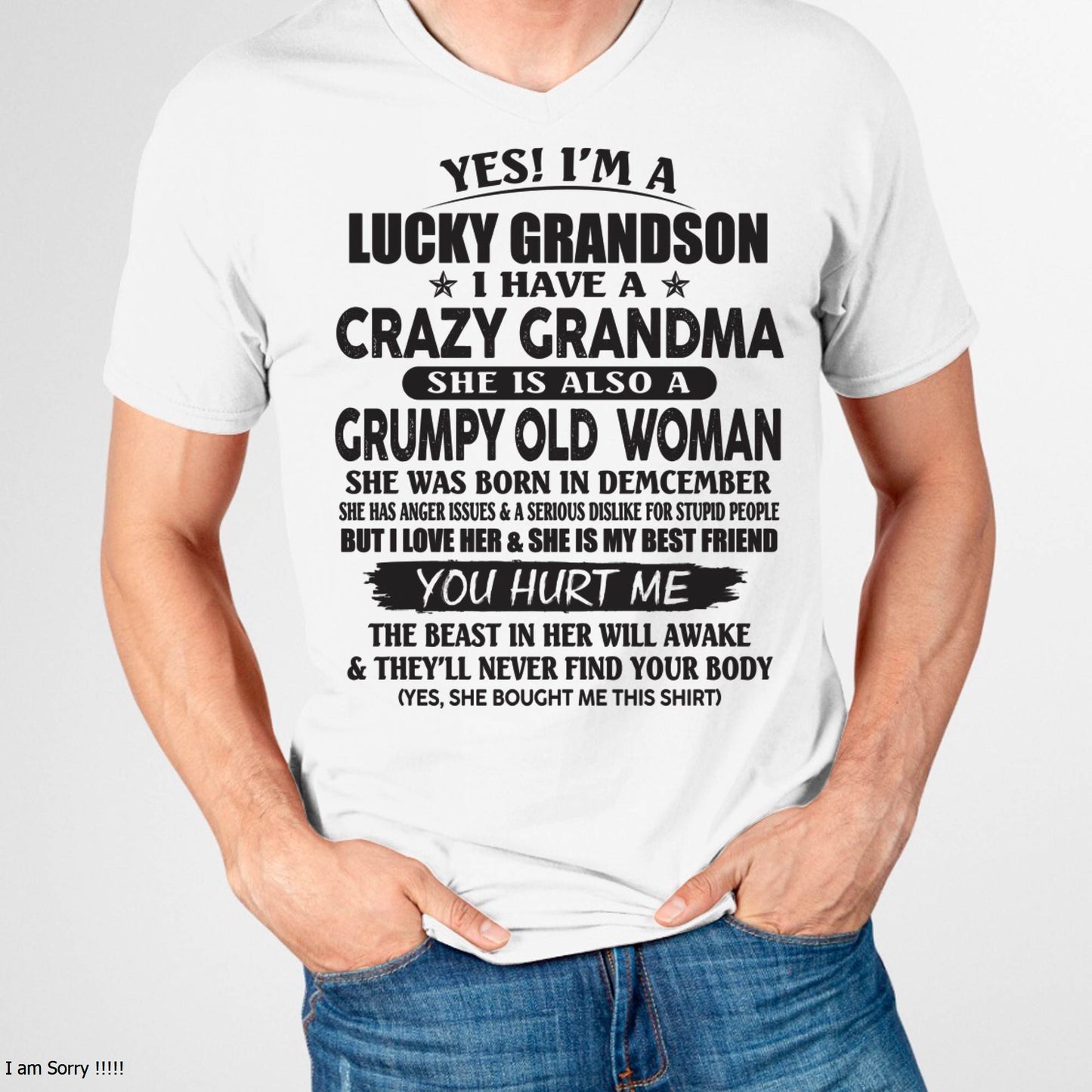 DECEMBER - LUCKY GRANDSON OF CRAZY GRANDMA -  FROM GRANDMA - tracy12 (SKU10-173-12)