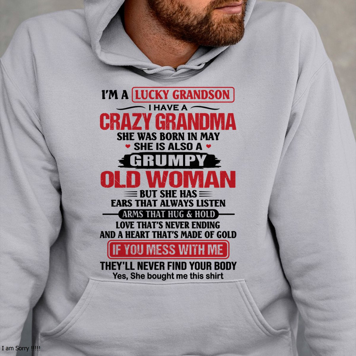 MAY - LUCKY GRANDSON HAVE A GRANDMA From GRANDMA - TRACY05 (SKU2606-361-05)
