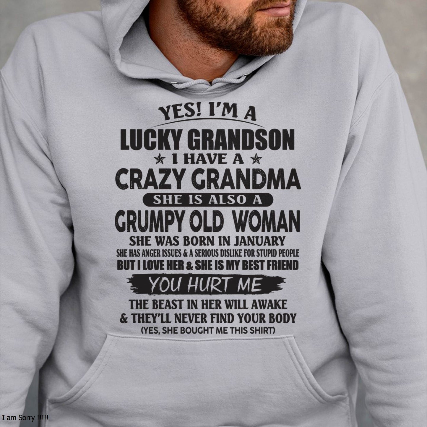 JANUARY - LUCKY GRANDSON OF CRAZY GRANDMA -  FROM GRANDMA - tracy01 (SKU10-173-01)