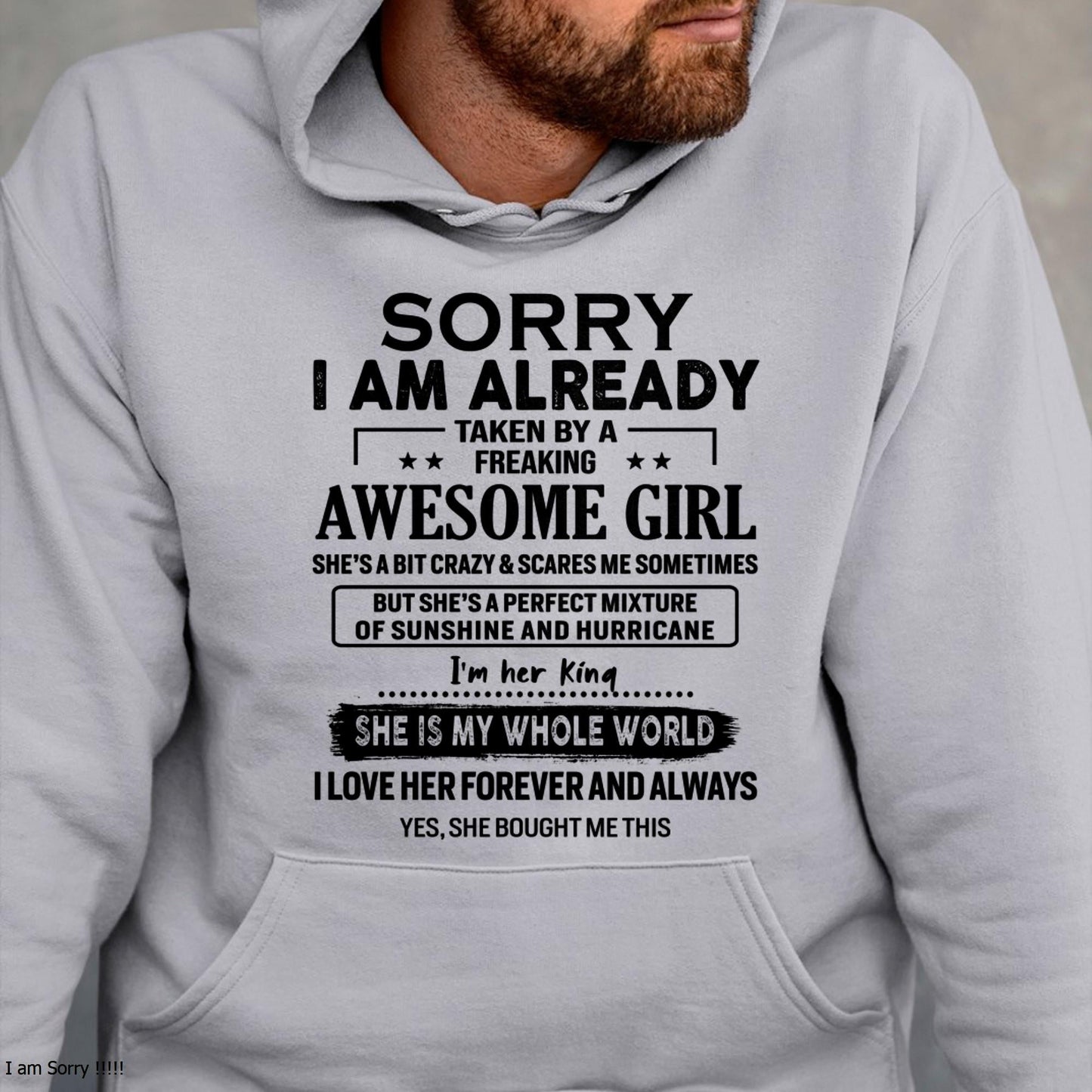 Sorry I Am Already Taken By A Freaking Awesome Girl - Gift For Husband From Wife - tracy00 (SKU-TSRGIRL-00)