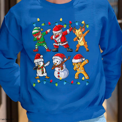 Dabbing Santa Elf Friends Christmas Boys Girls Men Xmas Dab T-Shirt - Christmas Unisex T-Shirt/Hoodie/Sweatshirt - HNDS00