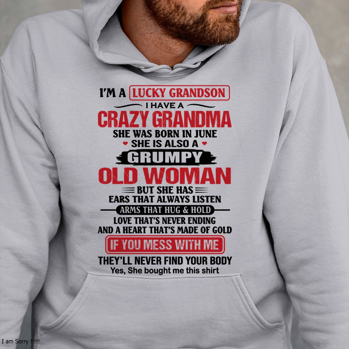 JUNE - LUCKY GRANDSON HAVE A GRANDMA From GRANDMA - TRACY06 (SKU2606-361-06)