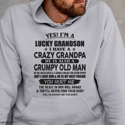 LUCKY GRANDSON OF CRAZY GRANDPA -  PERFECT GIFT FROM GRANDPA - tracy00 (SKU12-145-00)