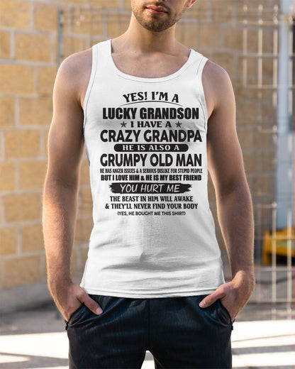 LUCKY GRANDSON OF CRAZY GRANDPA -  PERFECT GIFT FROM GRANDPA - tracy00 (SKU12-145-00)