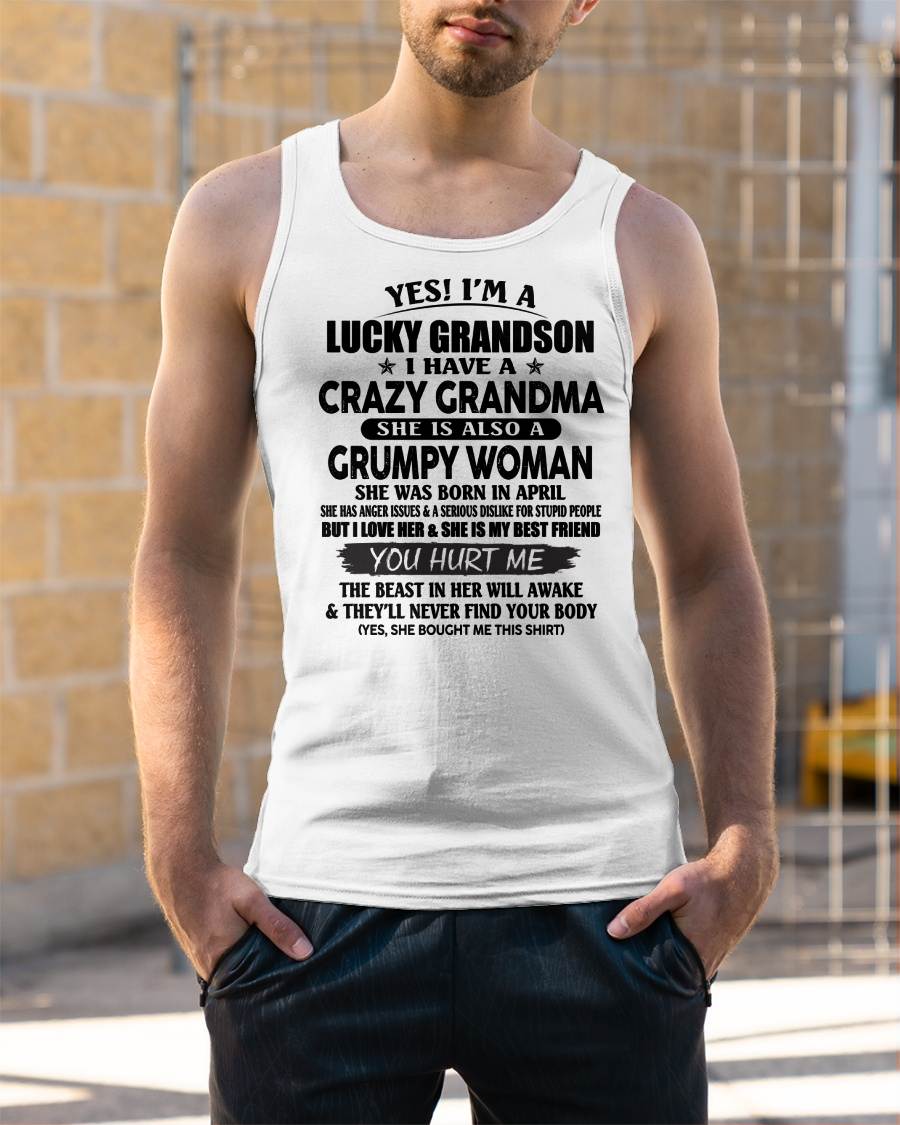 APRIL - LUCKY GRANDSON OF CRAZY GRANDMA -  PERFECT GIFT FROM GRANDMA - tracy04 (SKU12-113-04)