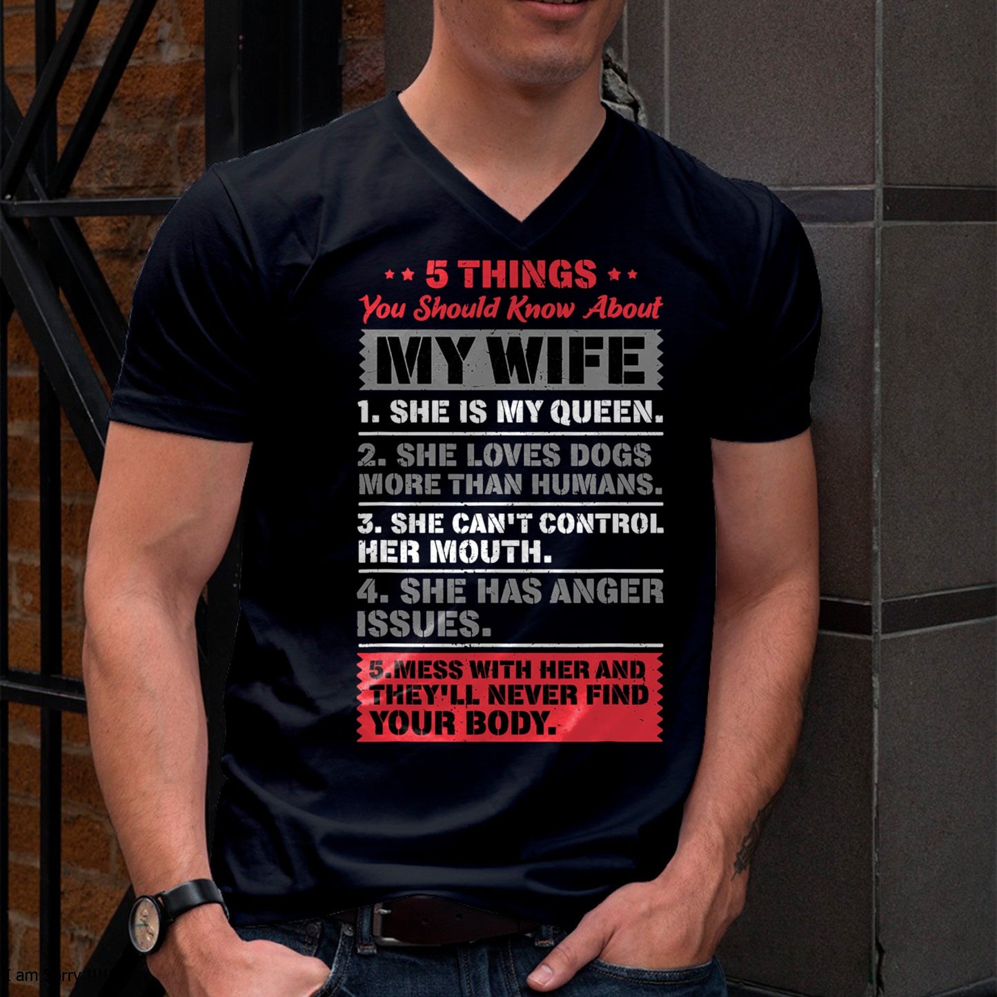 5 Things You Should Know About My Wife Husband Giftidea T-Shirt From WIFE - TRACY00 (SKU-TRAN-130506)