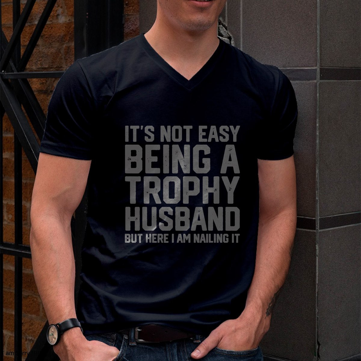 Vintage Funny Wedding Anniversary Design For Husband Mens T-Shirt From WIFE - TRACY00 (SKU-TRAN-1305019)