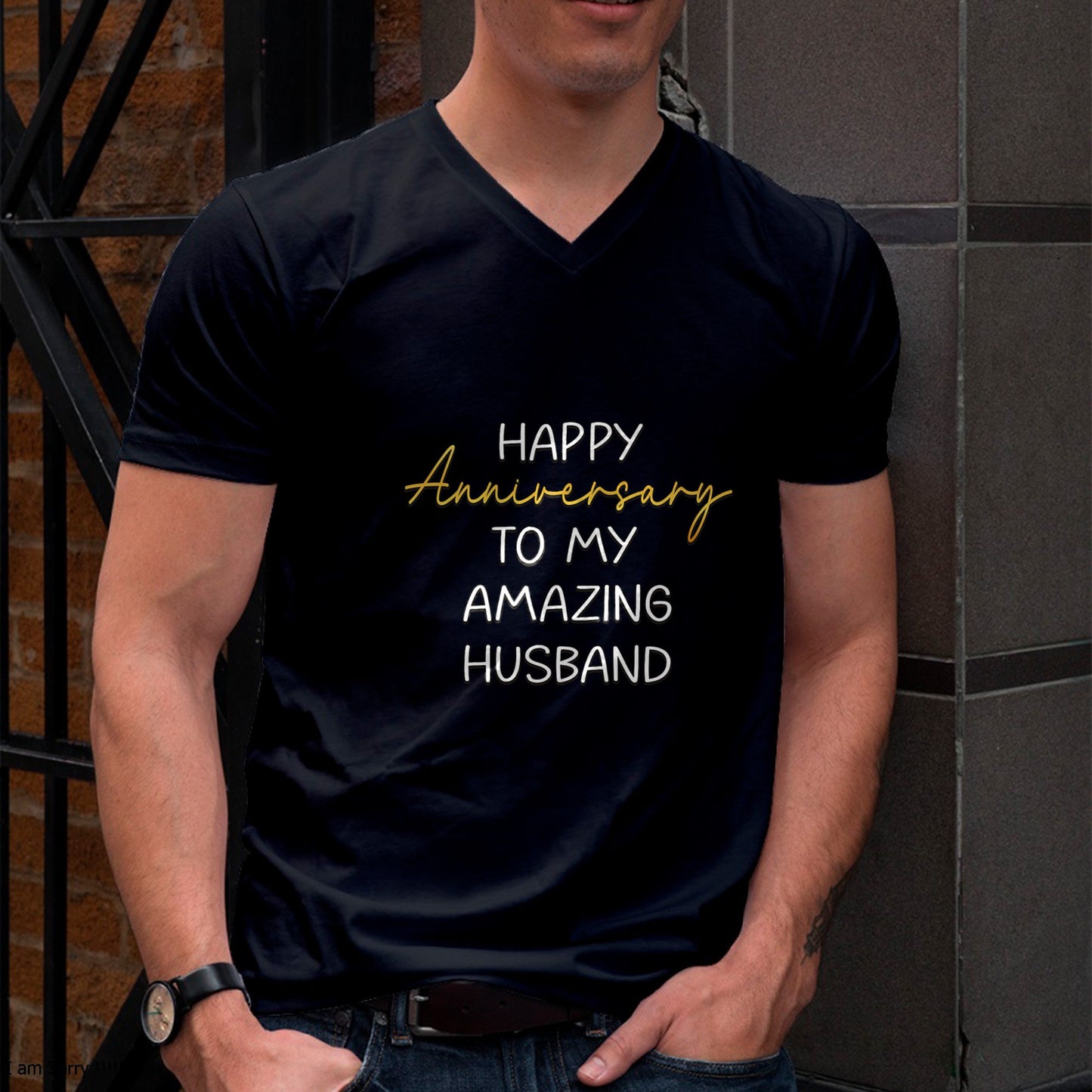 Happy Anniversary to My Amazing Husband Idea for Couples T-Shirt From WIFE - TRACY00 (SKU-TRAN-1305012)