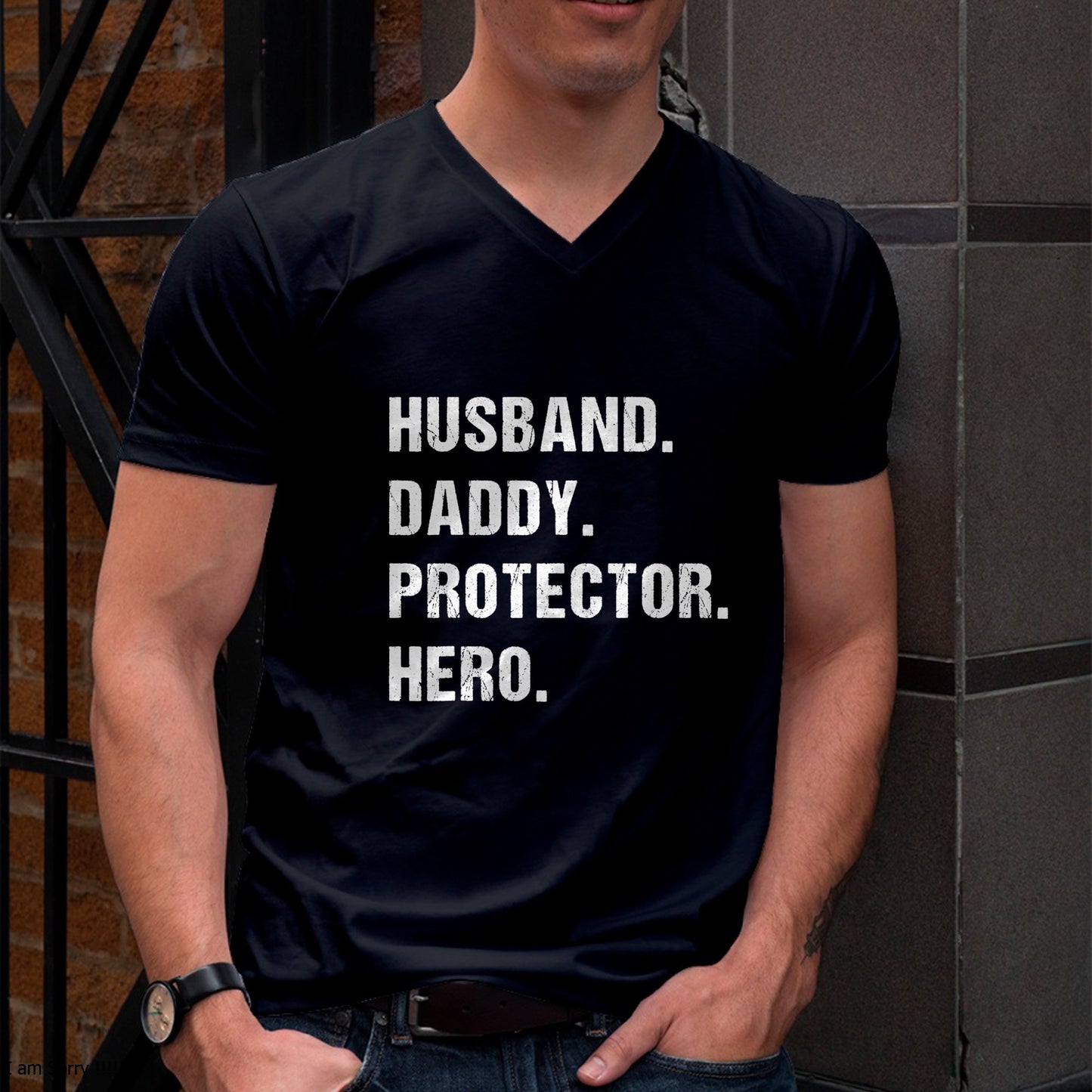 Husband Daddy Protector Hero for Dad Wife T-Shirt From WIFE - TRACY00 (SKU-TRAN-1305013)