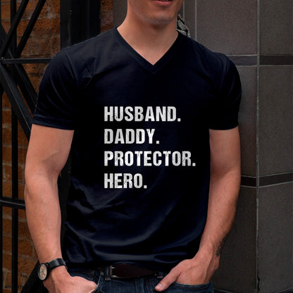 Husband Daddy Protector Hero for Dad Wife T-Shirt From WIFE - TRACY00 (SKU-TRAN-1305013)