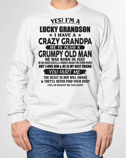 JULY - LUCKY GRANDSON OF CRAZY GRANDPA -  PERFECT GIFT FROM GRANDPA - tracy07 (SKU12-145-07)