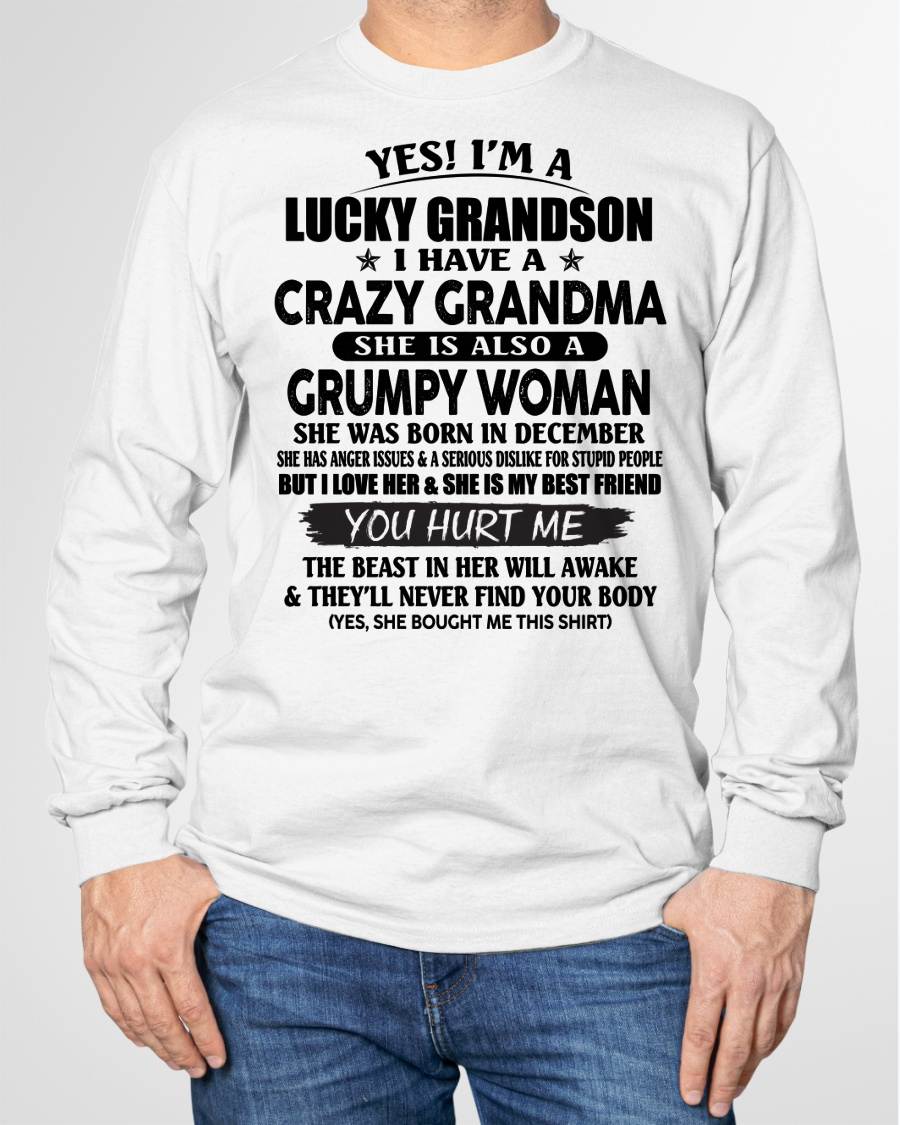 DECEMBER - LUCKY GRANDSON OF CRAZY GRANDMA -  PERFECT GIFT FROM GRANDMA - tracy12 (SKU12-113-12)