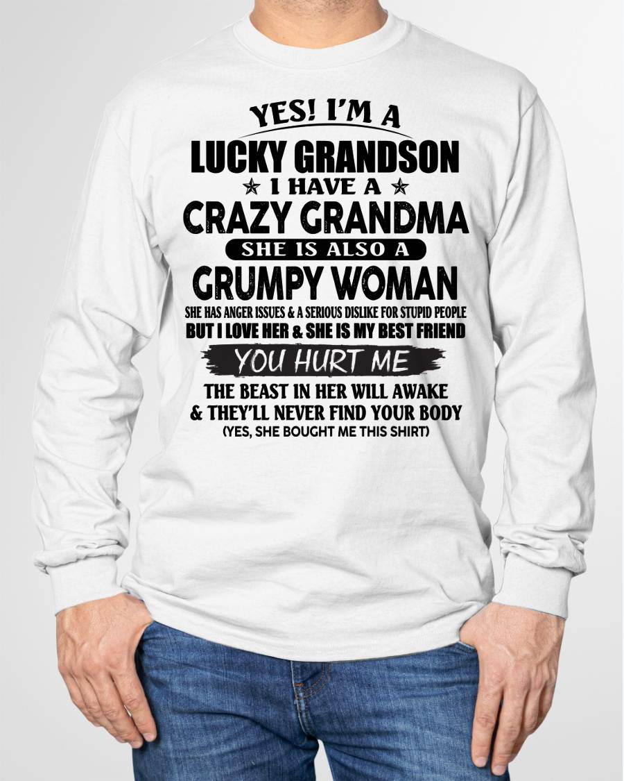 LUCKY GRANDSON OF CRAZY GRANDMA -  PERFECT GIFT FROM GRANDMA - tracy00 (SKU12-113-00)