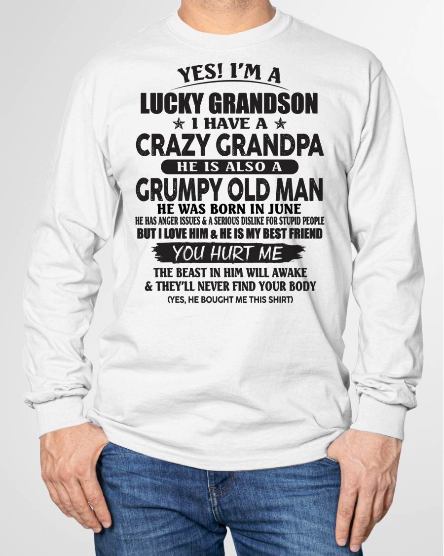 JUNE - LUCKY GRANDSON OF CRAZY GRANDPA -  PERFECT GIFT FROM GRANDPA - tracy06 (SKU12-145-06)