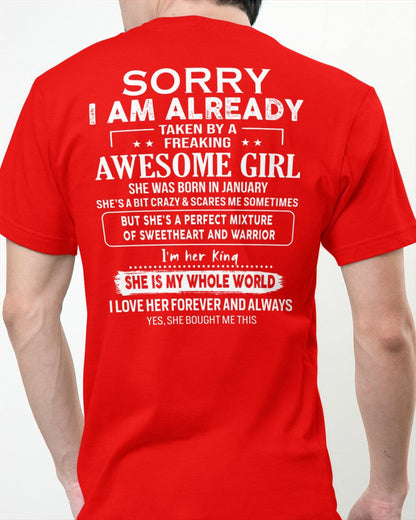 January - Awesome girl - Perfect gift for your boyfriend - (SKU04-86-01) - From Wife tracy01