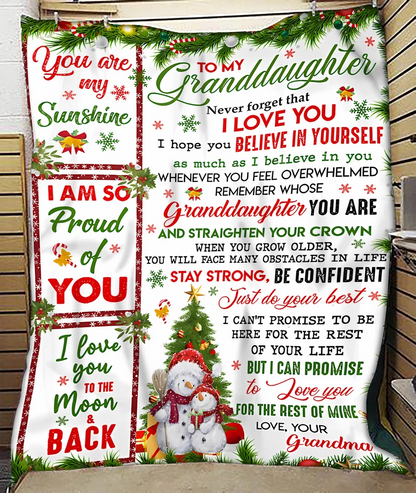 BLANKET FOR GRANDDAUGHTER – COMFORT & WARMTH CHRISTMAS GIFT FROM GRANDMA Sherpa Fleece Quilt Blanket