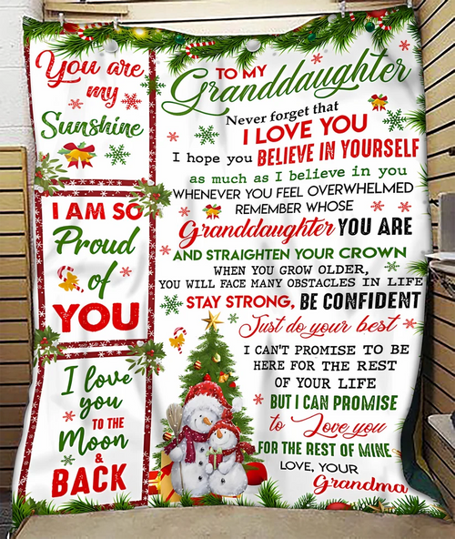 BLANKET FOR GRANDDAUGHTER – COMFORT & WARMTH CHRISTMAS GIFT FROM GRANDMA Sherpa Fleece Quilt Blanket