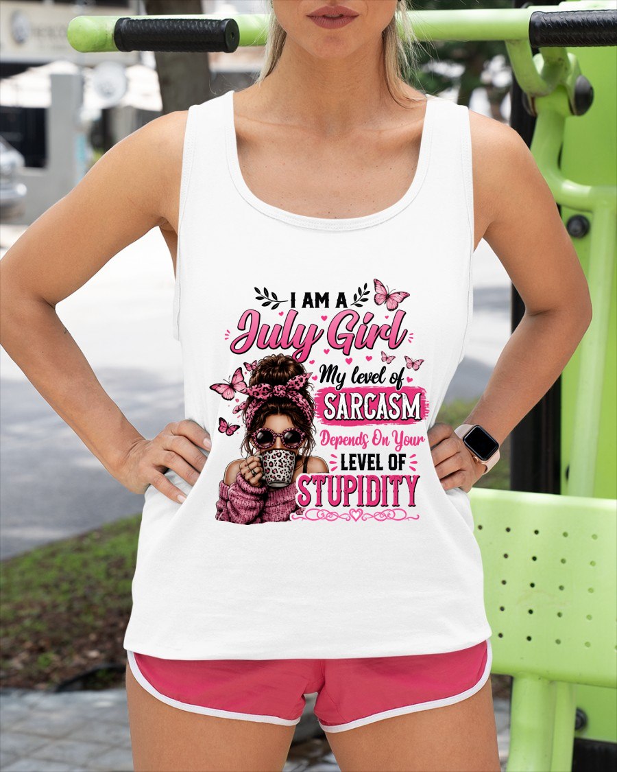 JULY - SARCASM DEPENDS ON STUPID T-Shirt For WOMAN - TRACY07 (SKU2606-117-07)